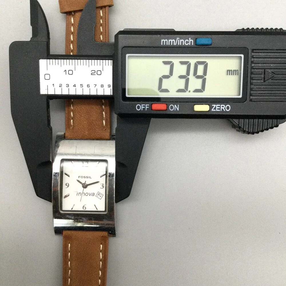 Fossil Innova Watch Women 24mm Date Silver Tone Brown Leather PR5169 New Battery